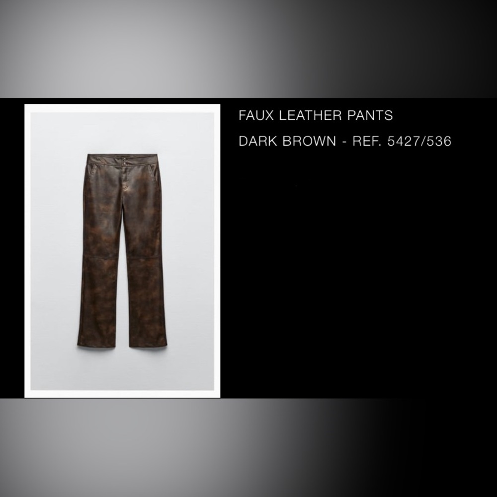 ZARA Brown Faux Leather Pants